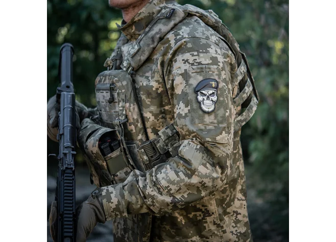 Нашивка M-Tac Череп у береті (Танкові війська)  Фото 2